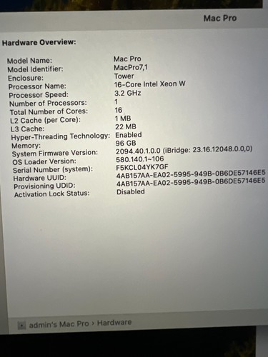 Apple mac pro - pro, 7,1